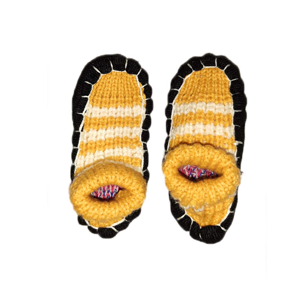 Finix Kid's Boy's & Girls Soft Warm Woolen Knitted Slippers Sock for winter season (B004,Set of 1 pair)-(Color May Vary)