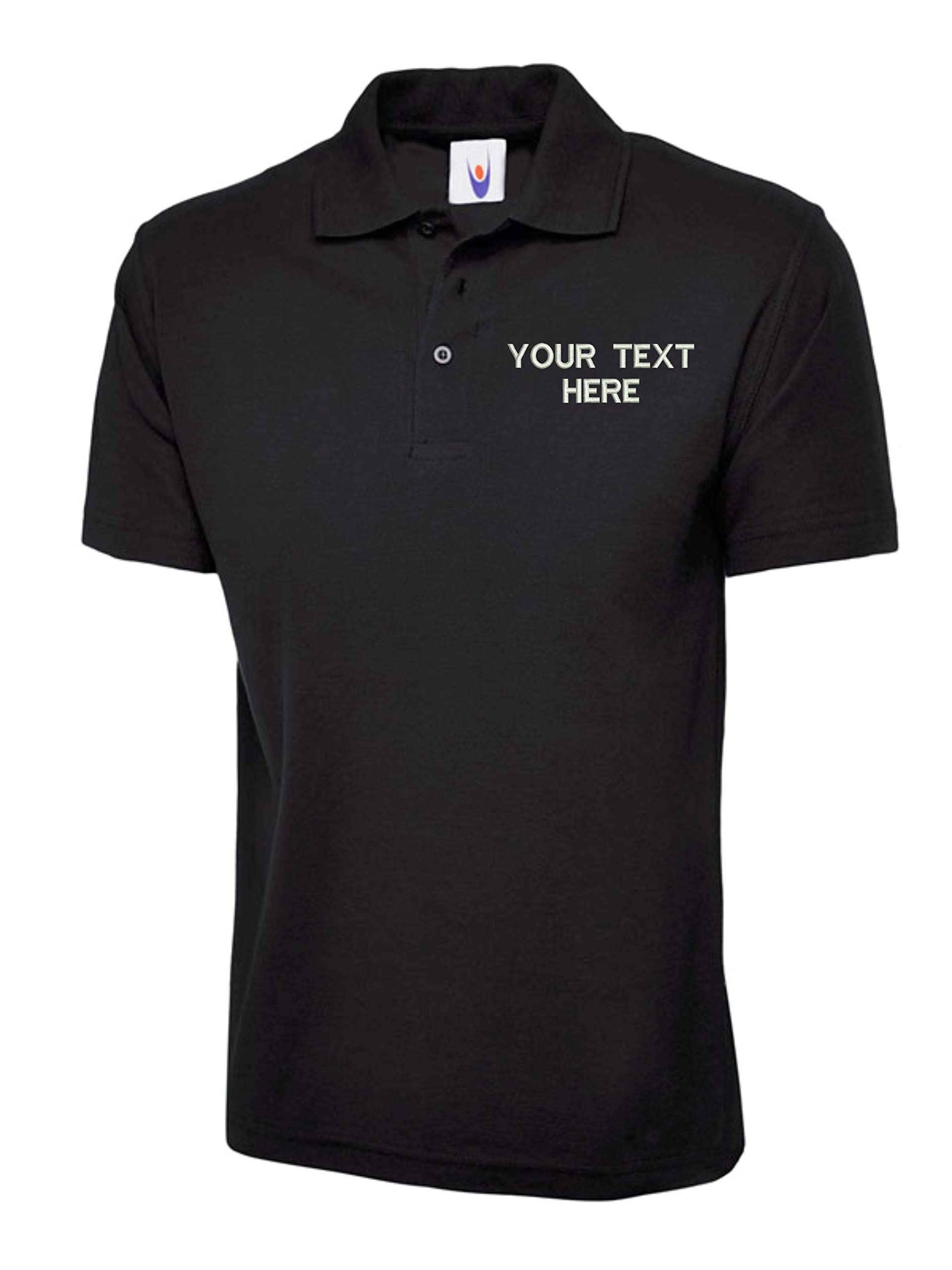 CustomPersonalised Embroidered Your Text UC124 Polo Tshirt, Work Wear Any Text Uneek Olympic Polo Uniform Tee Top