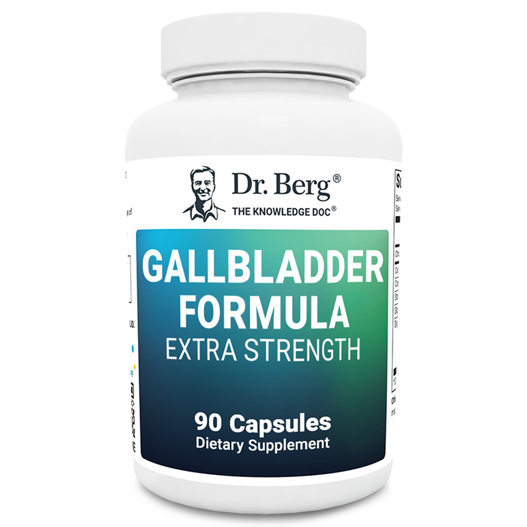 Dr. Berg Gallbladder Formula Extra Strength - Made w/Purified Bile Salts & Digestive Enzymes - Includes Carefully Selected Digestive Herbs - Full 45-Day Supply - 90 Capsules