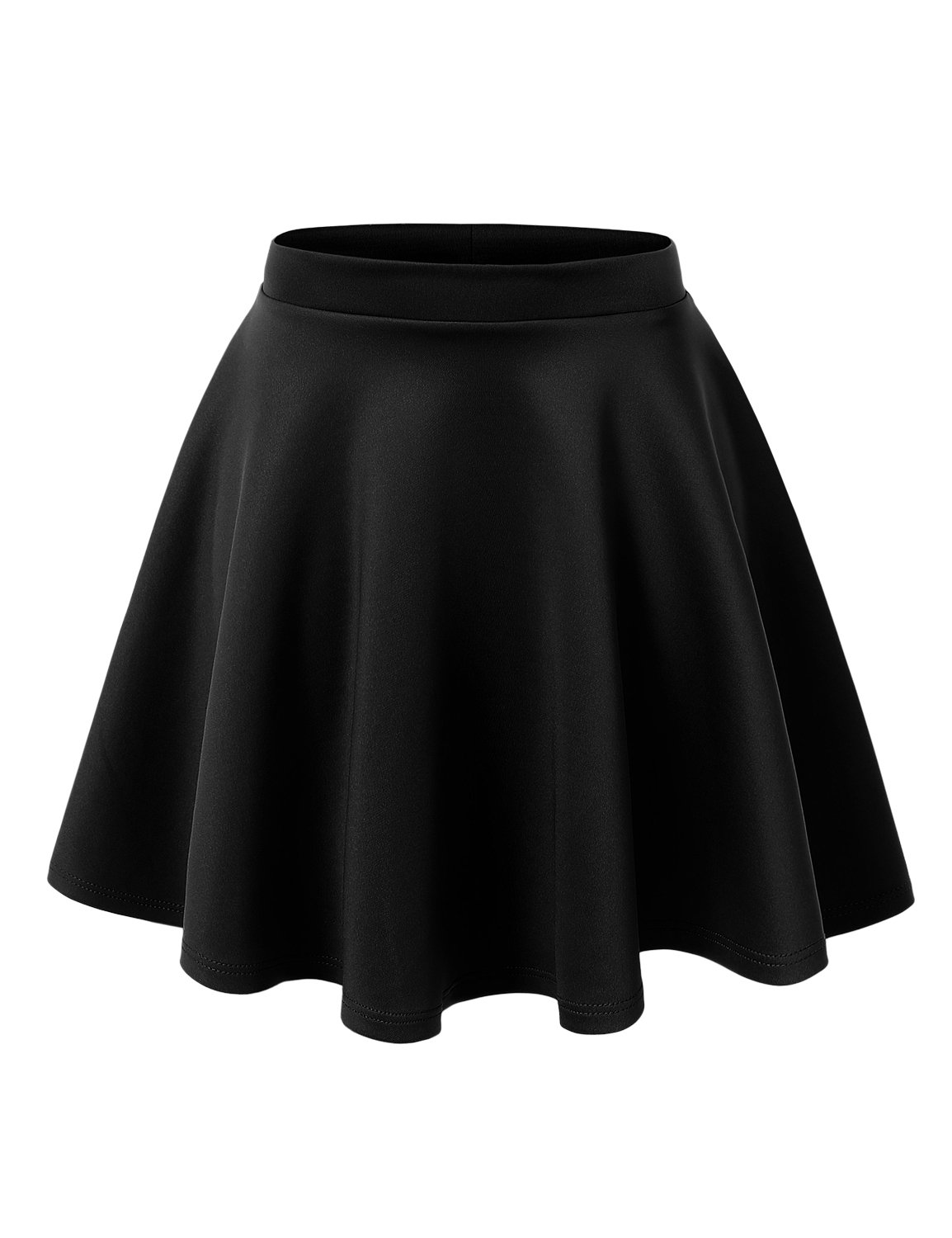 Made By JohnnyWomen's Basic Versatile Stretchy Flared Casual Mini Skater Skirt XS-3XL Plus Size