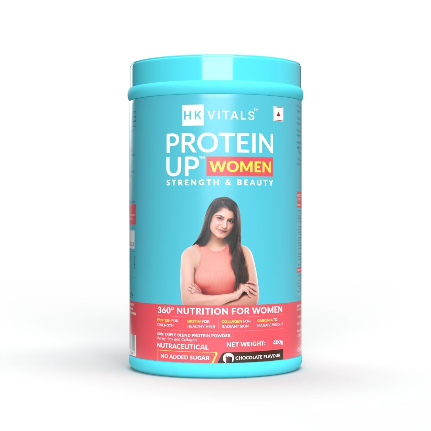 LMP HealthKart HK Vitals ProteinUp Women with Soy, Whey Protein, Collagen, Vitamin C, E & Biotin for Strength and Beauty from Within (Chocolate, 400 g / 0.88 lb)