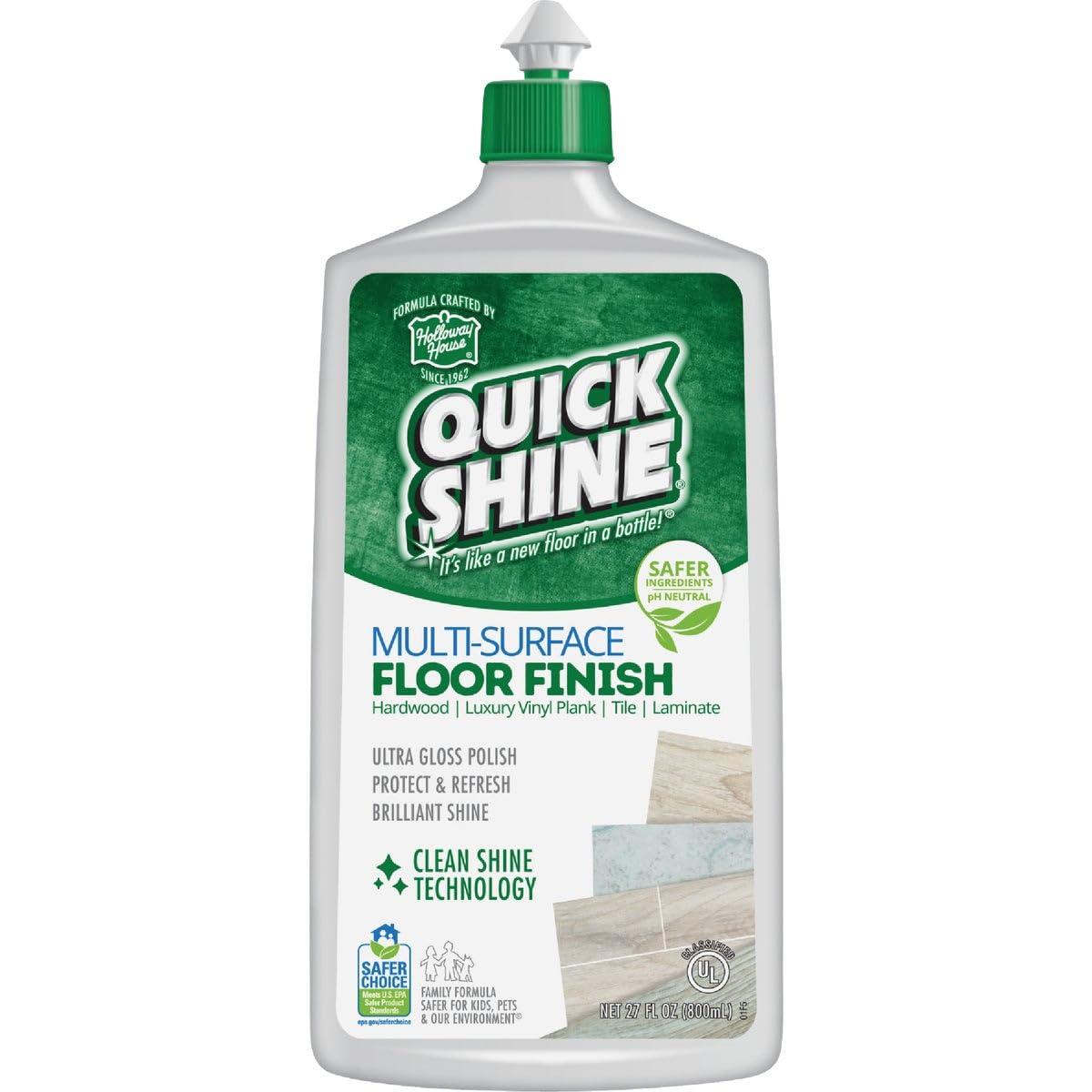 Quick Shine Ultra Gloss Sealed Wooden Floor Finish Polish, 800ml