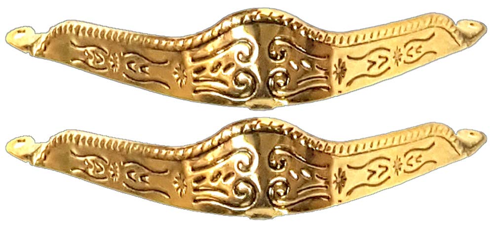 Modestone Pair Metal Toe Caps/Tips Western Filigree O/S Gold