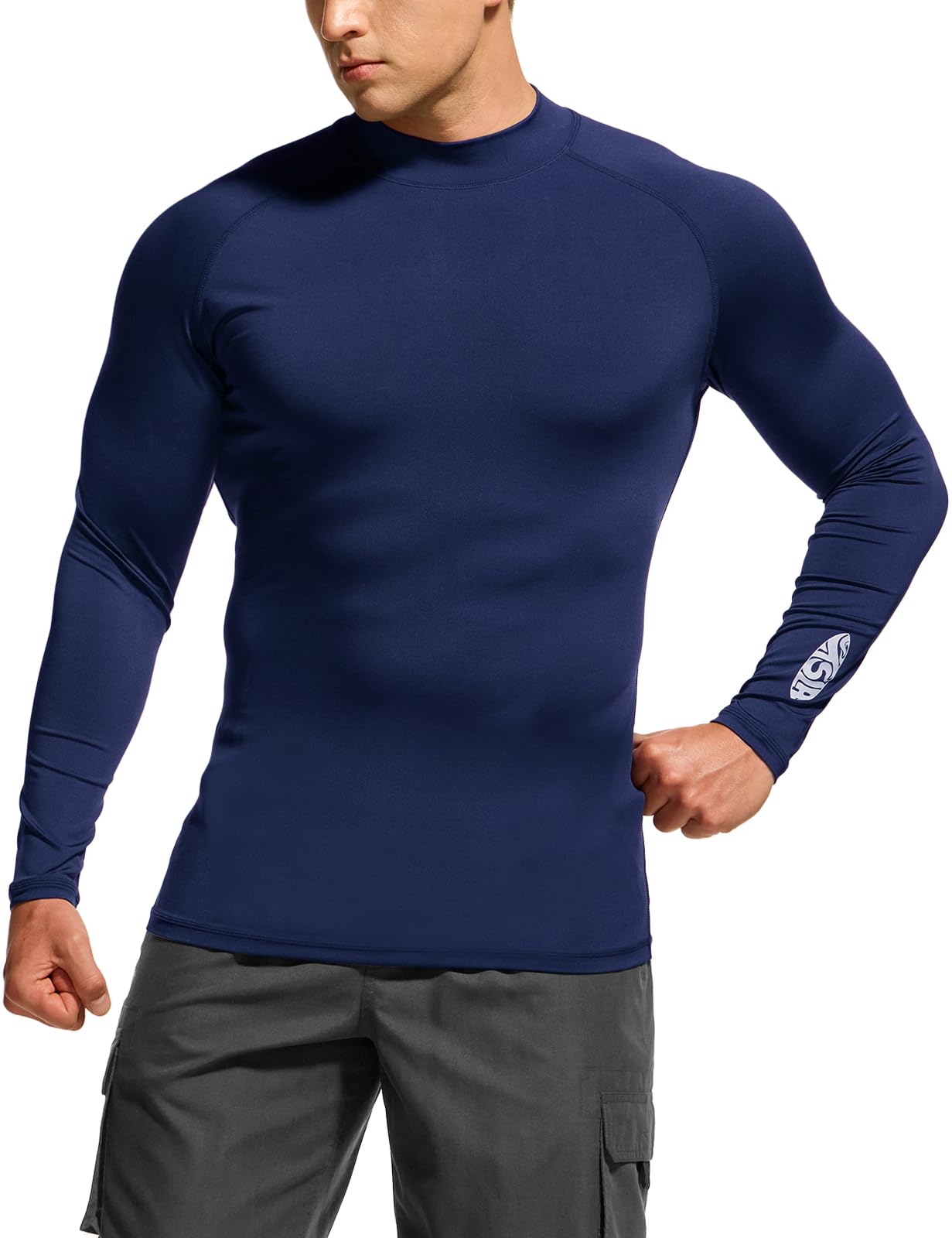 TSLAMen's UPF 50+ Long Sleeve Rash Guard, UV/SPF Quick Dry Swim Shirt, Water Surf Swimming Shirts