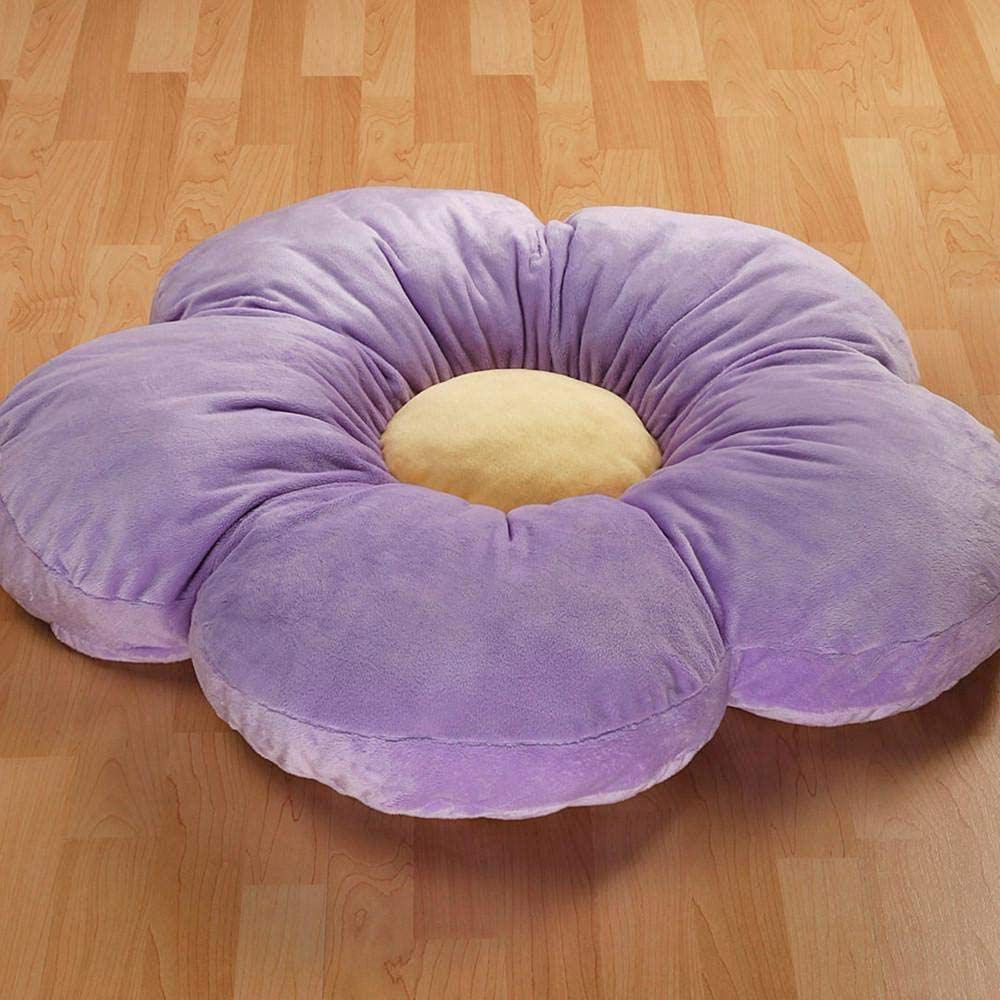 xmwm Butterfly Flower Floor Pillow Seating Cushion, For A Reading Nook, Bed Room, Or Watching Tv. Softer And More Plush Than Area Rug Or Foam Mat,Purple,Medium 20" Diameter