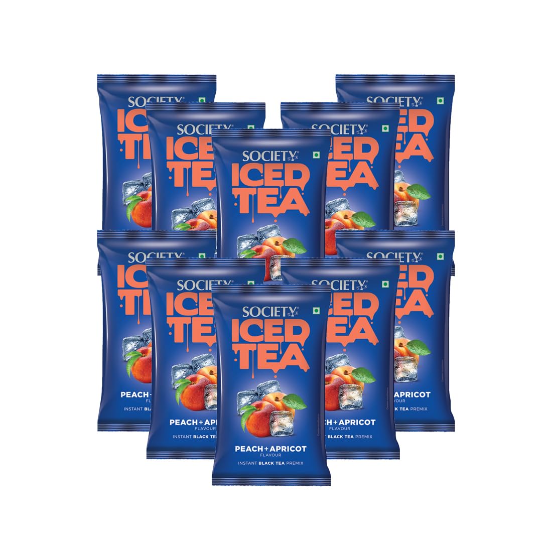 Society Iced Premix Tea Peach Apricot Black 100g Pouch - Pack of 10