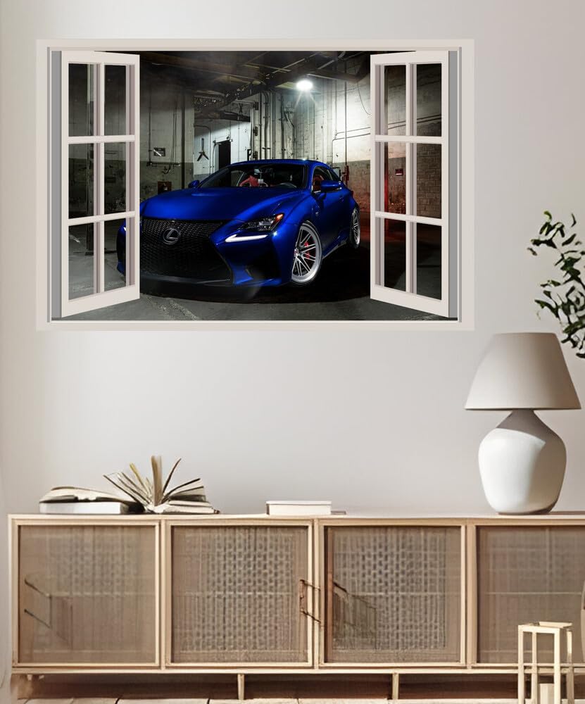 JVERF JZZA16335 Lexus RCF Vossenblue| Self-Adhesive Open Window Wall Sticker