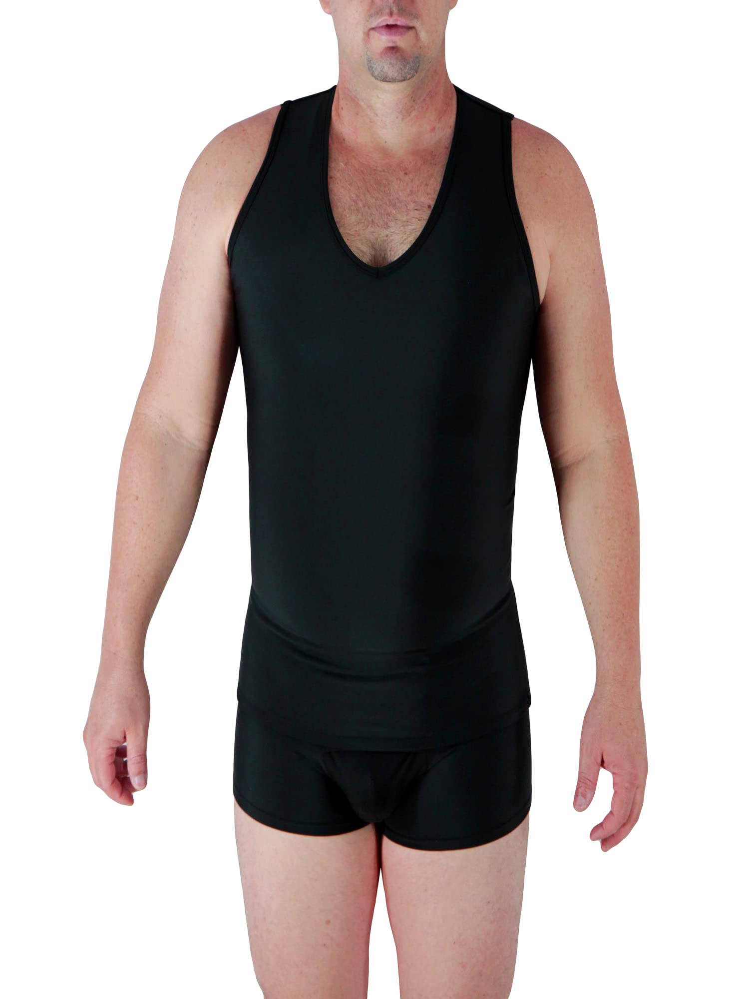 UnderworksMens Extreme Gynecomastia Chest Binder V-Tank Top