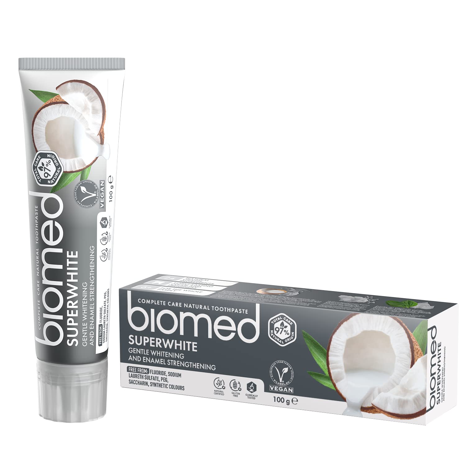 Biomed CompleteCare Superwhite, Fluoride-free, Gentle whitening and Enamel strength Toothpaste - 100gms