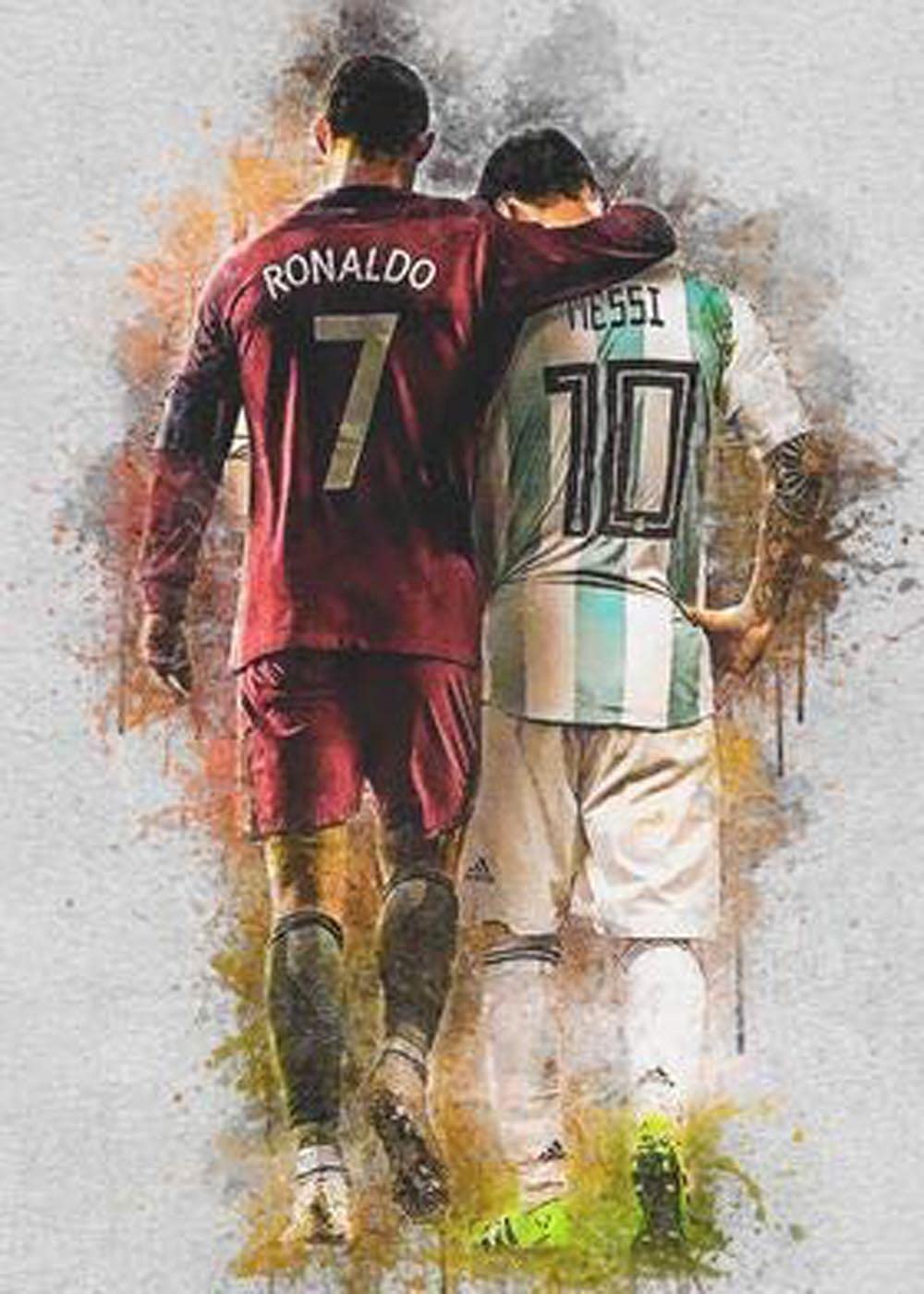 VVWV The Cr7 and The God Messi -The Legend Football Posters for Large Room Wall Motivational R Decoration (L X H 30.48 X 45.72, Multicolour, A4, A3-Special Media)