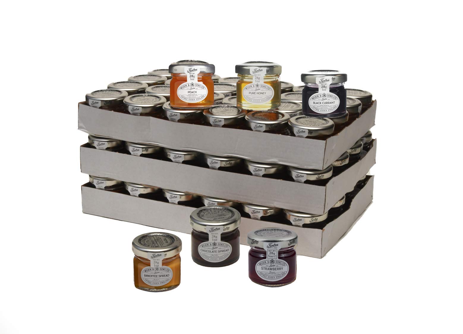 Wilkin & Sons Tiptree Mini Jar Assortment Case, 72 x 28g / Customisable 72-pack of Tiptree 28g mini pots / 12 pots x 6 flavours/Select your delicious flavours