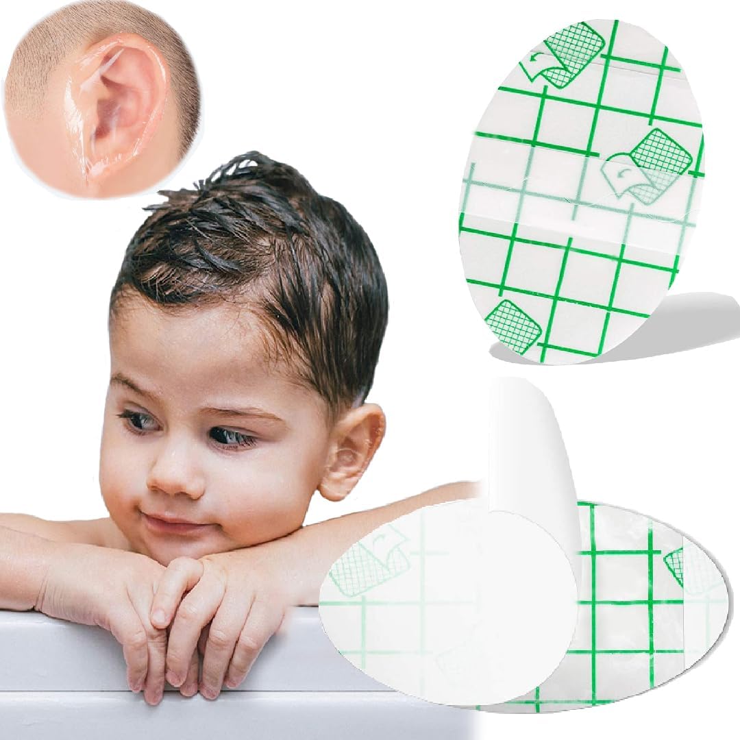 VAIDUE Baby Waterproof Ear Stickers, Baby Waterproof Ear Protector, Newborn Baby Ear Correctors for Swimming Showering Snorkeling and Other Water Sports Kids Invisible Patch Bandage (Pack of 30 Pcs)