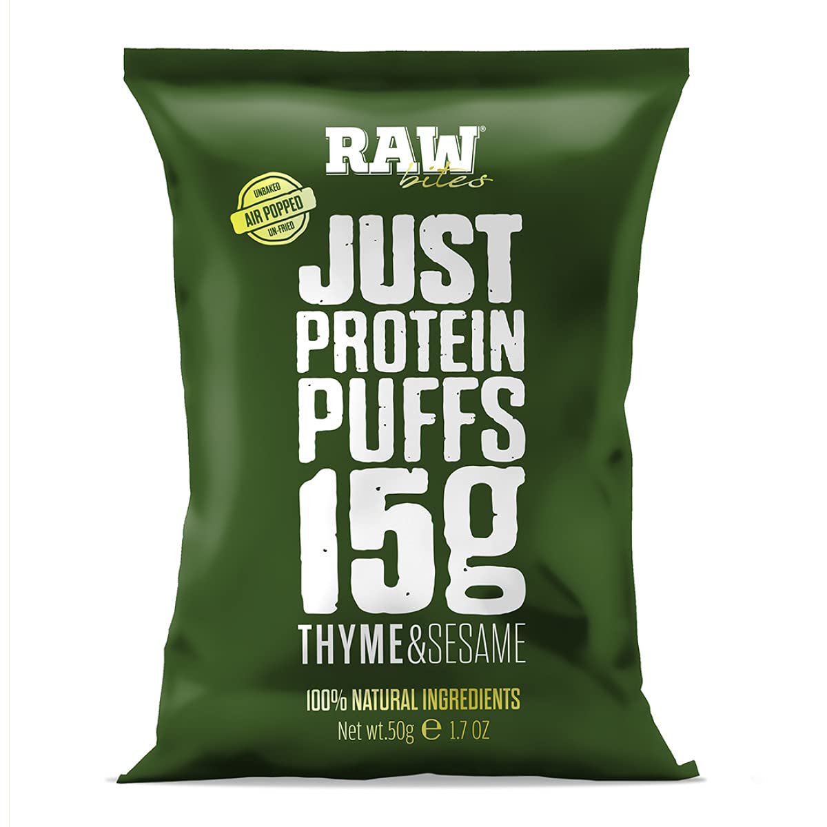 Raw Bites Gluten-Free Thyme & Sesame Chilli Protein Puffs 50g