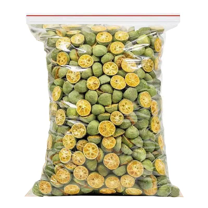 Dried green kumquat 3.52 oz -Small green dried orange-It tastes sour and refreshing-Fruit tea 青金桔干茶100克