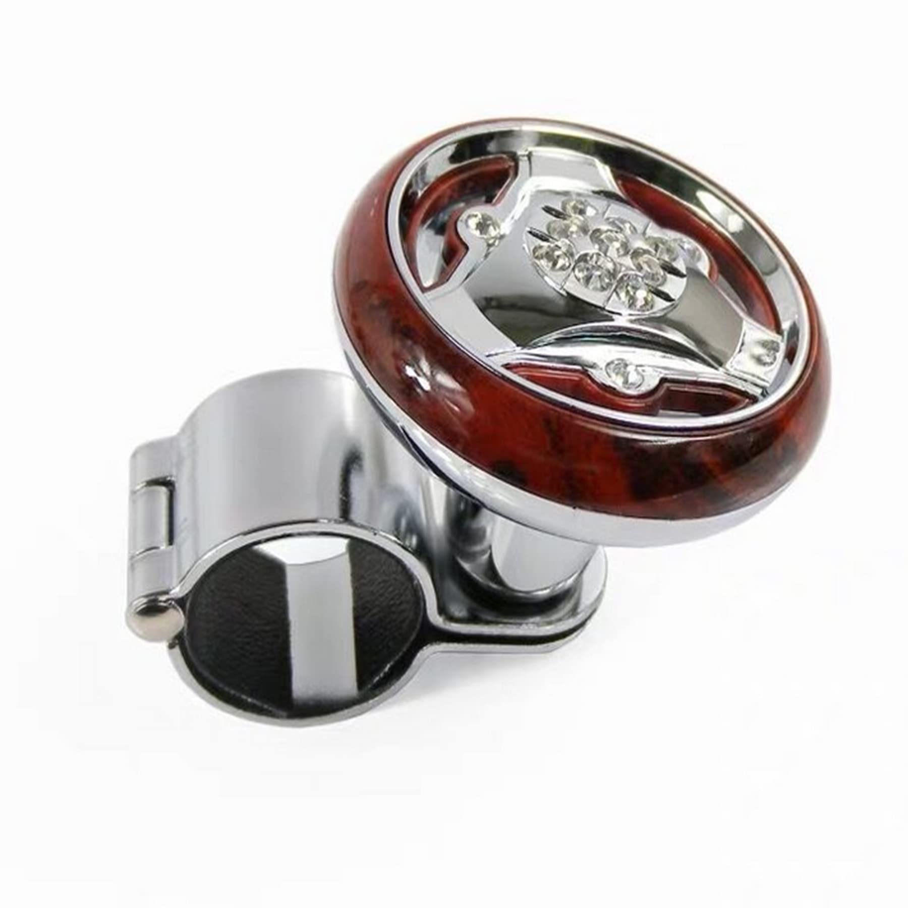 GOZAR Universal Car Truck Steering Wheel Aid Knob Spinner Ball Lorry Handle Assister - Plating