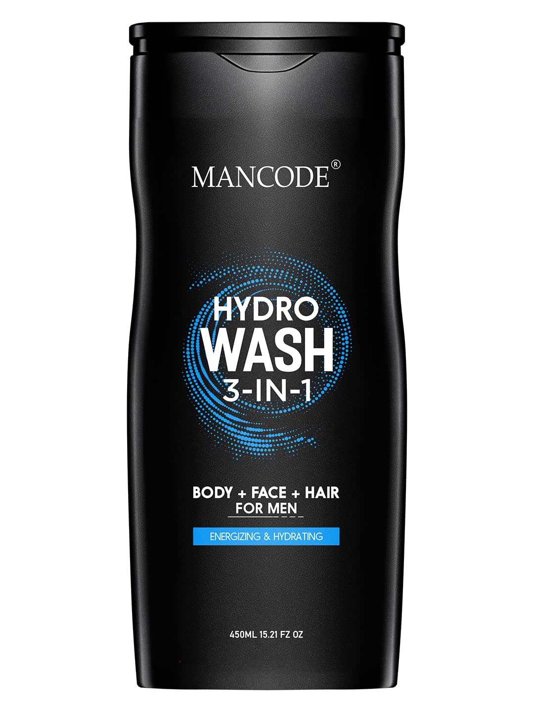 Mancode Hydro Body Wash For Men 450ml, 3 In 1 Active Body Wash For Body, Shower Gel For Men, Bodywash Men, Body Wash For Men, Face And Hair With Refreshing Menthol And Natural Oils Extract