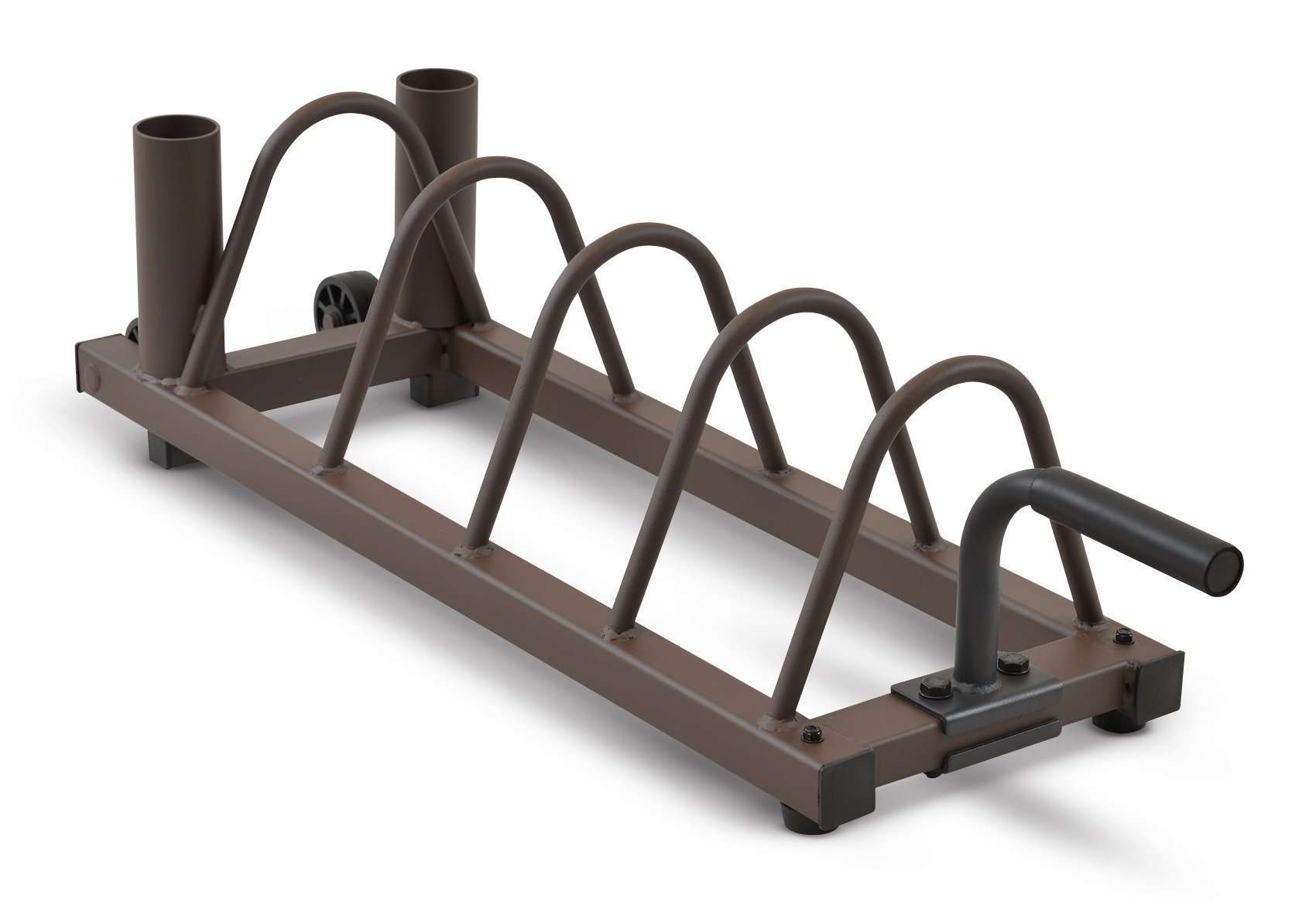 SteelbodyHorizontal Plate and Olympic Bar Rack Organizer with Steel Frame and Transport Wheels STB-0130