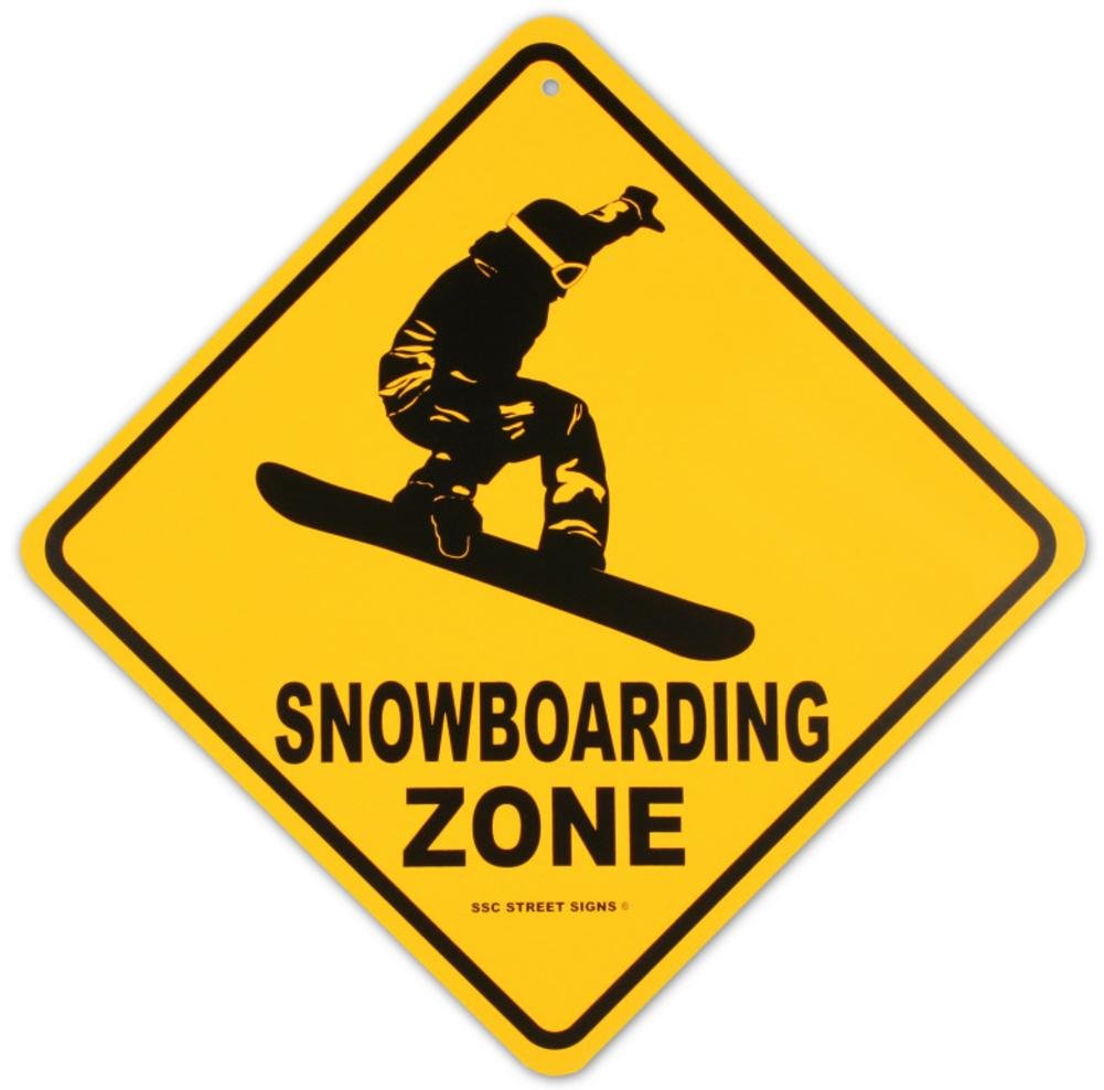 Snowboarding Zone Tin Sign 12 x 18in