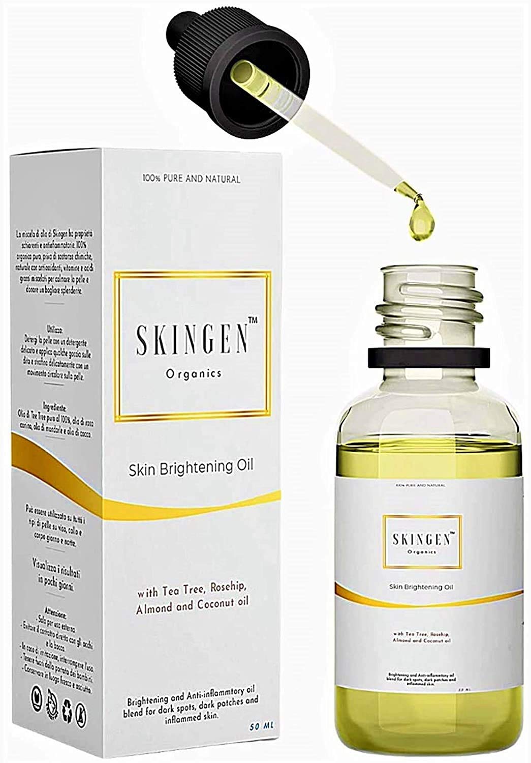 Organic Healing Skincare Oil Serum | Brightening | Vegan | Hydrating | Anti-Ageing | Improves Skin Tone | Plumps, Revives & Repairs With (Vitamin A,C,E,F) and Essential Oils - Big 50ml Bottle