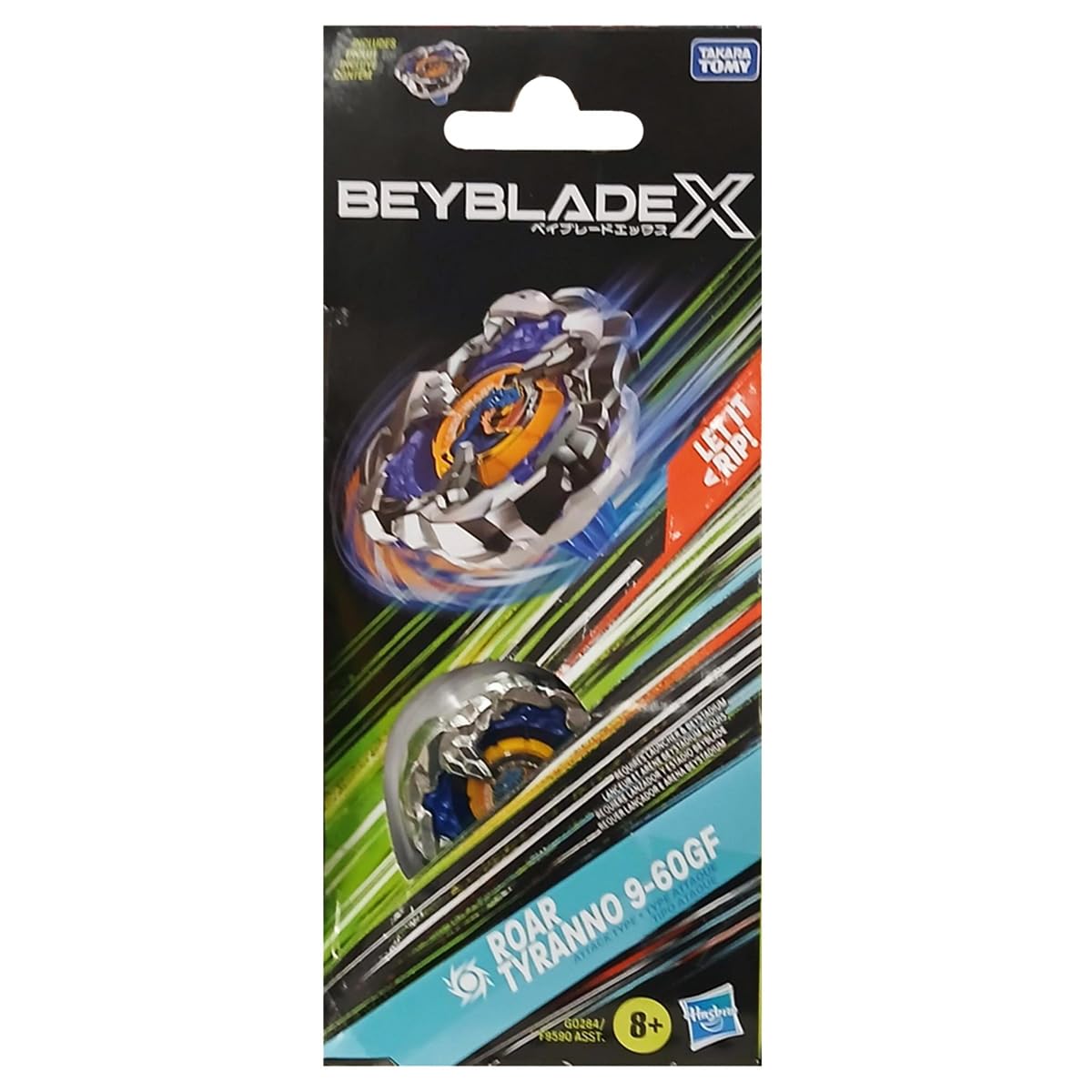 Beyblade X Roar Tyranno 9-60GF Top Booster Pack Set, Includes 9-60GF Right-Spin Attack Type Top, Spinning Bey Toys for 8+ Year Old Kids, Idea for Boys and Girls