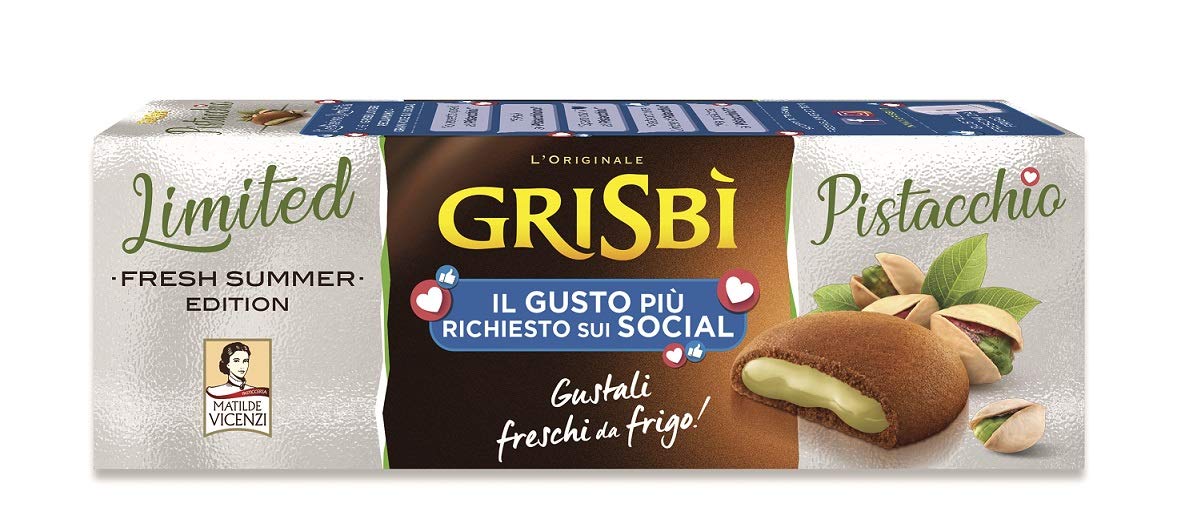 6X Matilde Vicenzi Grisbi Biscotti Pistacchio Biscuits Stuffed with Pistachio Cream 100% Italian Cookies 150g