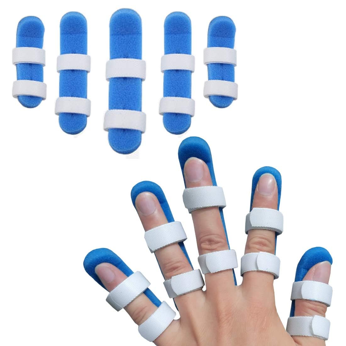 Finger Splint, 5 PCS Finger Support Brace Finger Stabilizer, Mallet Finger Splint, for Knuckle Immobilization,Broken Protector and Straightening Arthritis Relief,Pain Relief (3 Size)