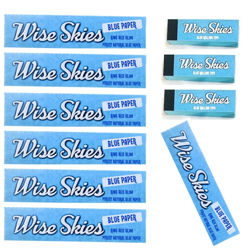 Wise SkiesBlue Rolling Paper Bundle Package Rolling Tips