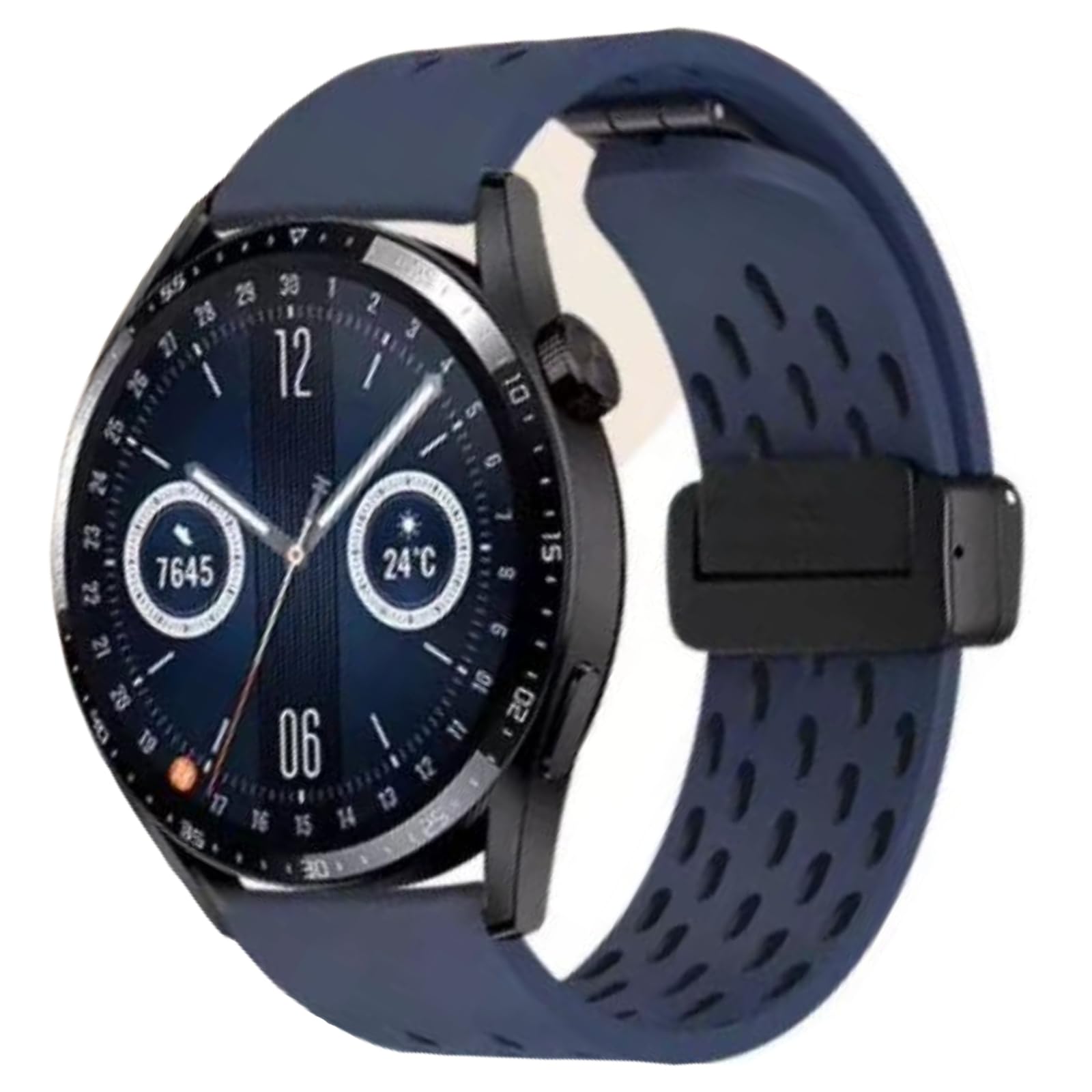 NESLIN Silicone Band Compatible with Huawei Watch GT4 46mm/Watch 4/4 Pro 46mm/GT3/GT3 Pro/GT2 Pro/GT2 46mm/GT RunnerWatch 3/3 Pro, Breathable Silicone Magnetic Band for Huawei Watch GT4 46mm