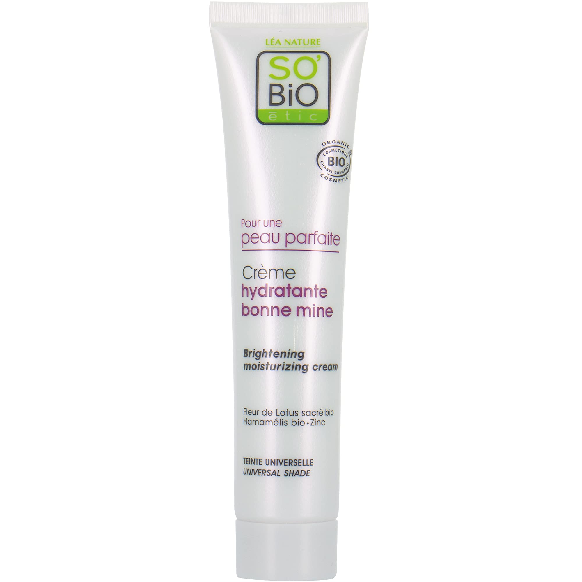 So'Bio Étic | Brightening Moisturizing Face Cream | Organic Complexion Correcting, Smoothing, Illuminating & Anti-Aging Moisturizer for Normal to Combination Skin | 1.35 fl oz