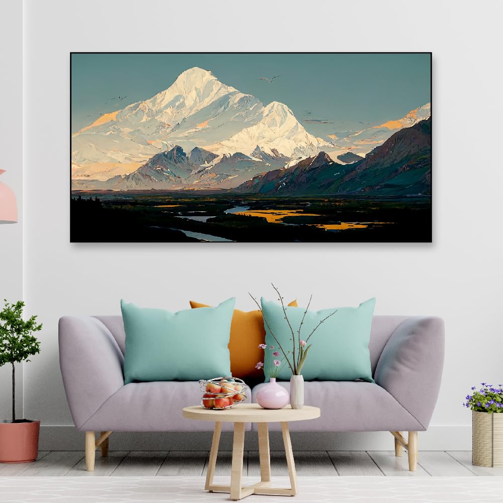 DEKORSTATION Nature Scenic Mountains Split Floating Frame Canvas Wall Painting for Living Room, Bedroom, Home, and Office Décor | Canvas Painting for Wall Decoration | Size: 24x36 Inch