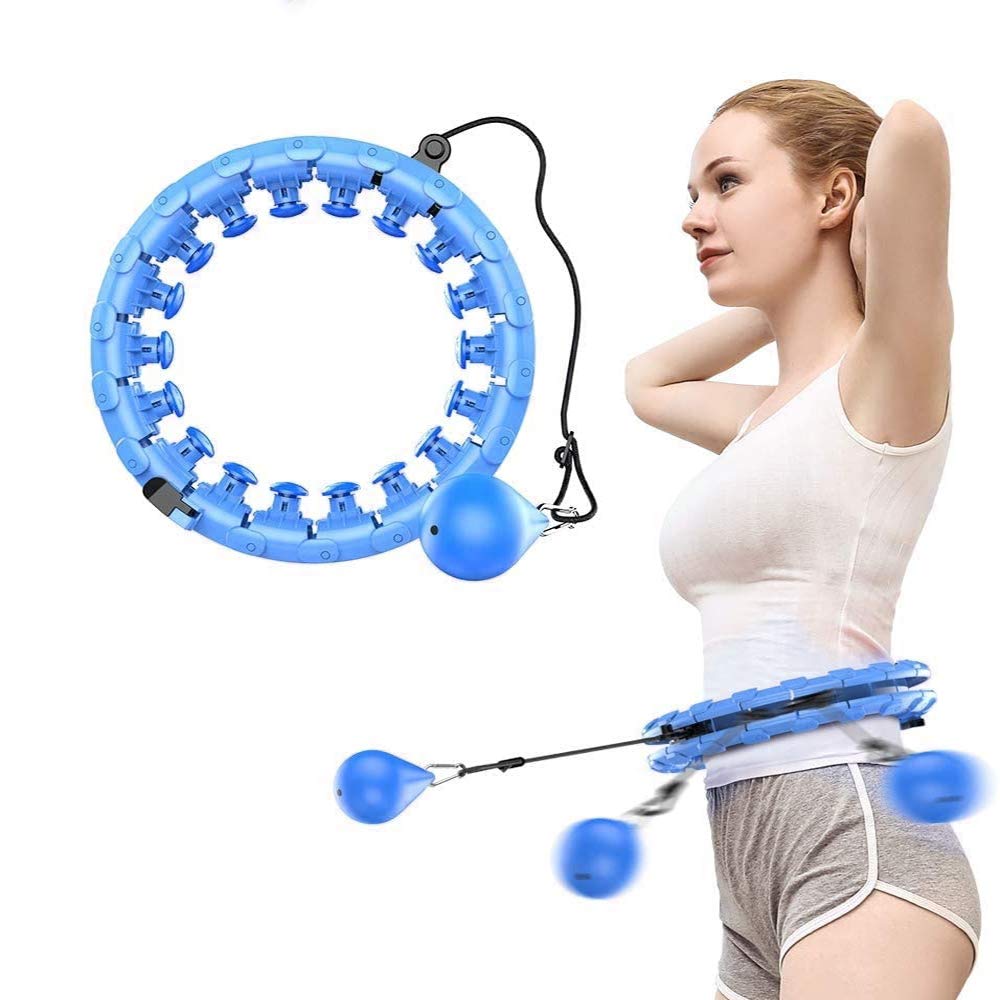 Kasive Smart Hula Hoops for Adults Kids Beginners do not Fall,24 Knots, Abdomen Fitness Increase Beauty, 2 in 1 Fitness Weight Loss and Massage, Detachable