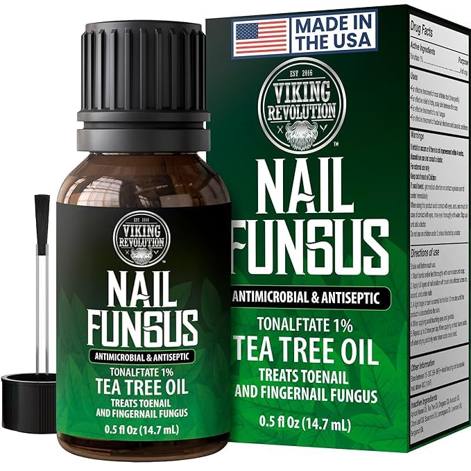 Viking Revolution Toenail Fungus Treatment Extra Strength with 1% Tolnaftate OTC - Nail Fungus Treatment for Toenail Tea Tree Oil Fungus Nail Treatment - Athletes Foot Toe Fungus Treatment Oregano Oil