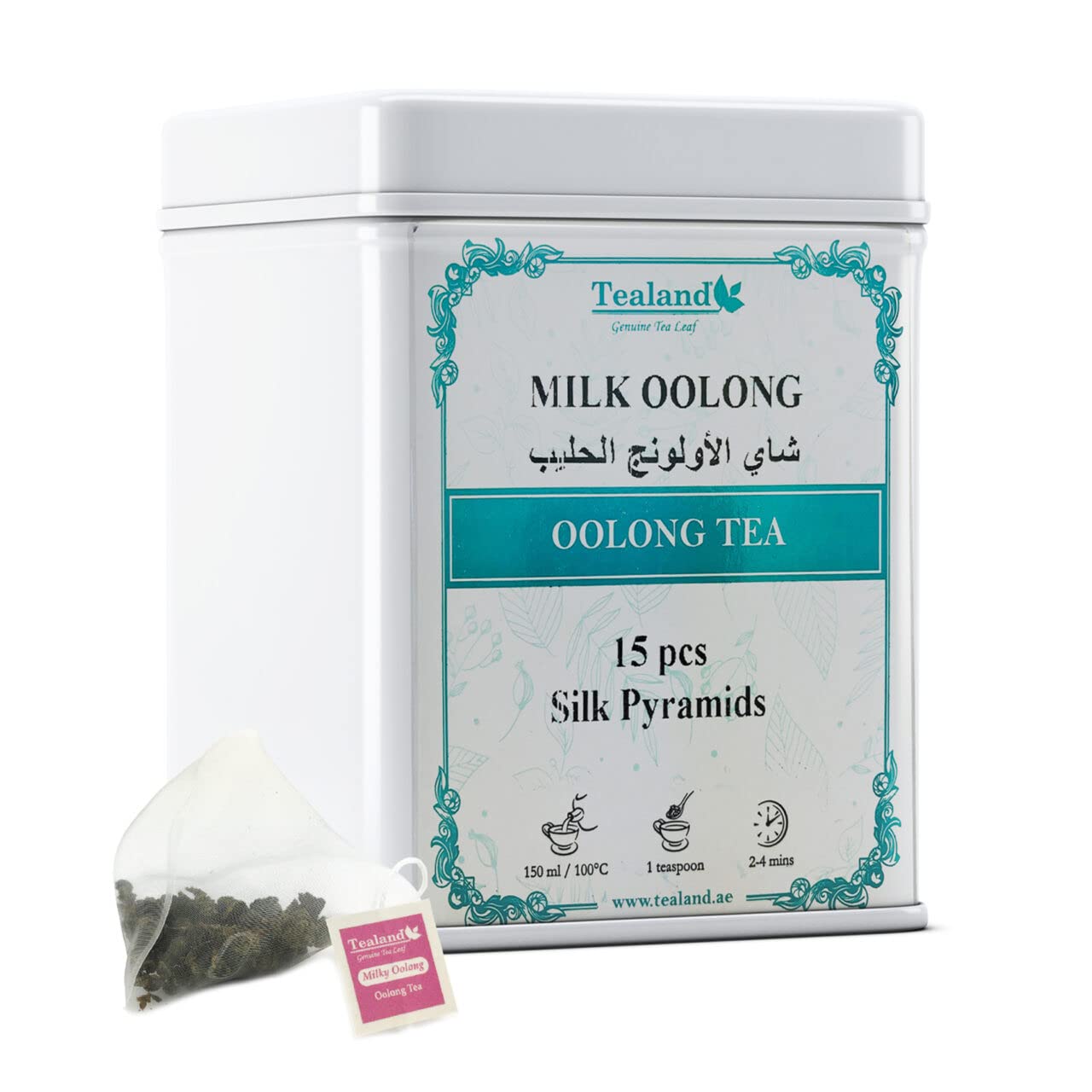 Tealand Pyramid Milky Oolong Anti-Oxidants Rich Light Lemon Tint and Subtle Notes of Fresh Cream, Caramel-Creamy aftertaste 15pcs