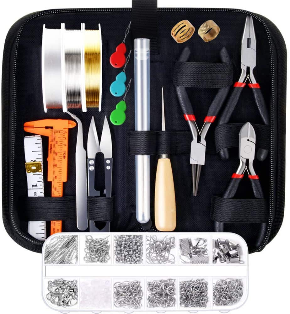 BIKUUL Jewelry Making Supplies Kit with Jewelry Tools, Jewelry Wires and Jewelry Findings for Jewelry Repair and Beading