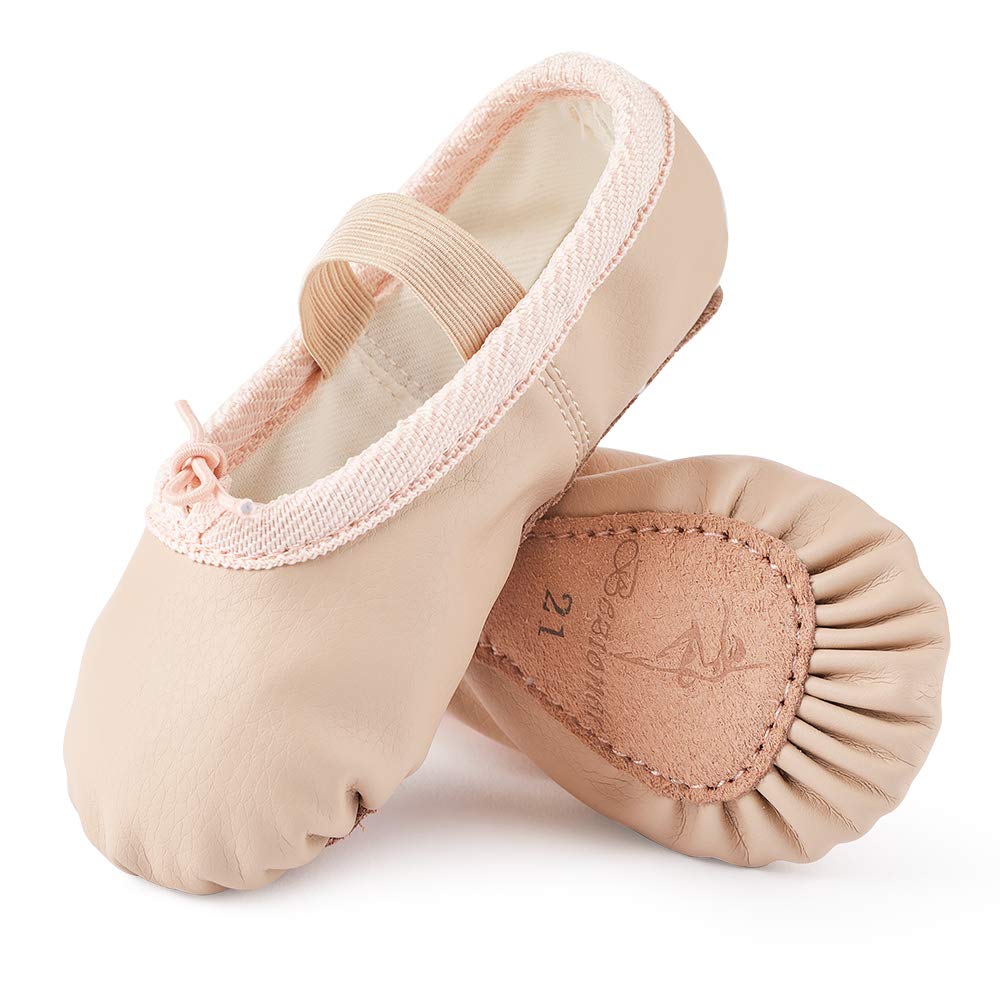 BezionerDance Shoes Leather Half Toe Ballet Slipper Ballet Ballet Gymnastics Slipper for Children and Women