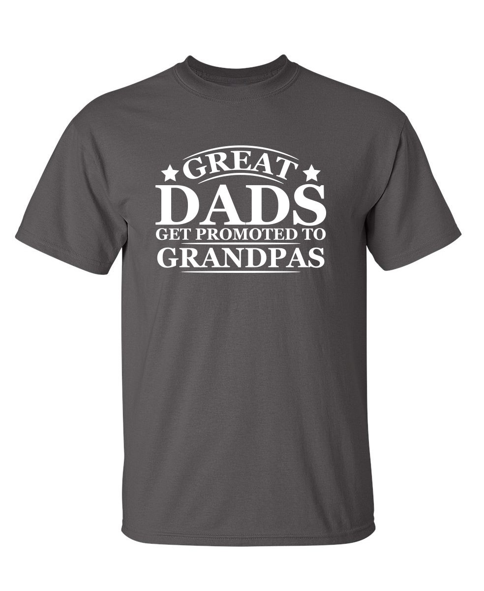 Great Dads Get Promoted to Grandpas Pops Mens Graphic Novelty Funny T Shirt