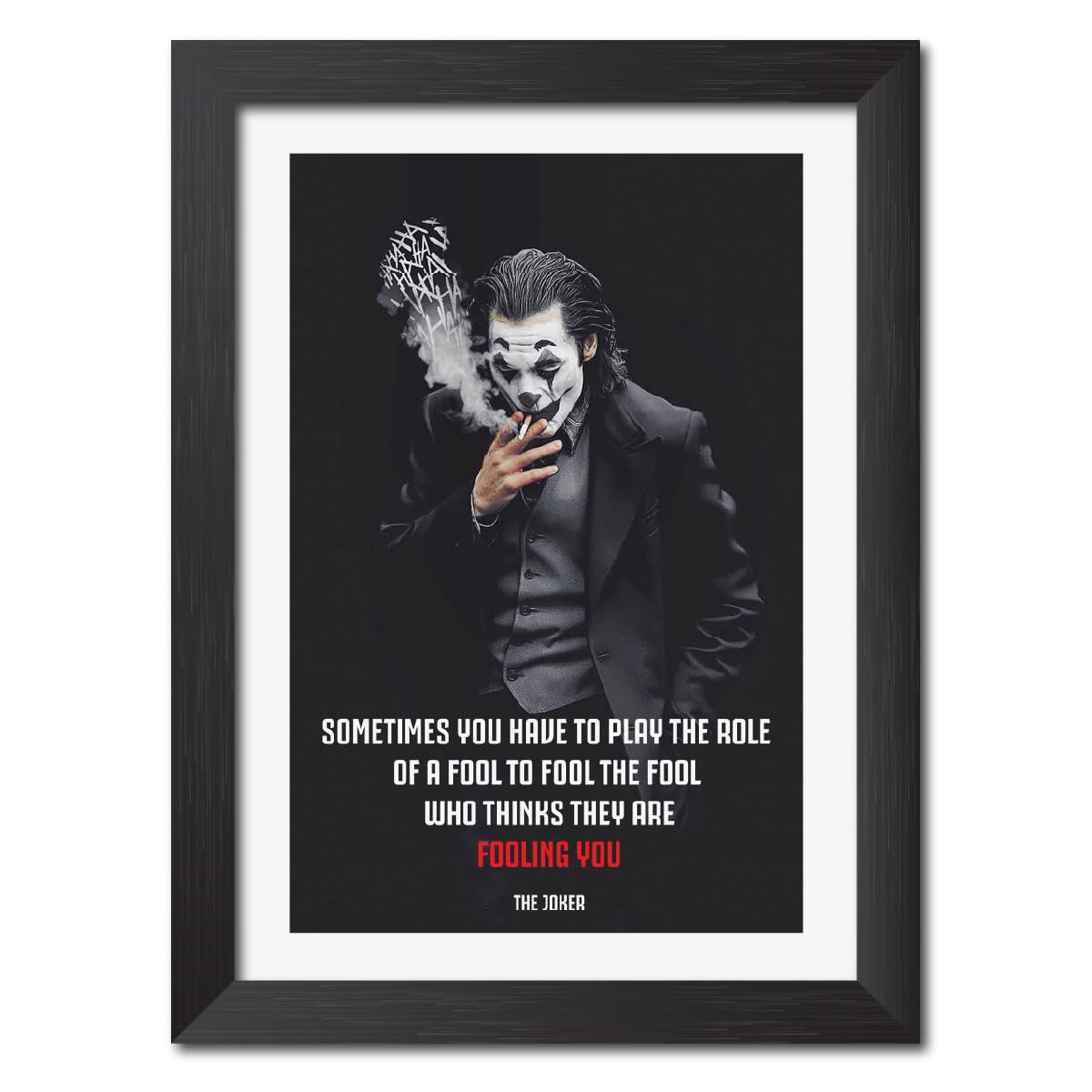 TenorArts Joker Poster Quote DC Comics Laminated Poster Framed Painting with Matt Finish Frame (9inches x 12inches)