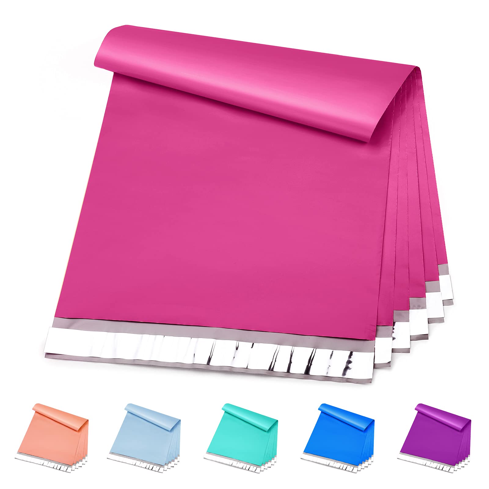 Metronic 100 12x15.5 Poly Mailers Envelopes Hot Pink Shipping Bags with Self Adhesive, Waterproof and Tear-Proof Postal Bags