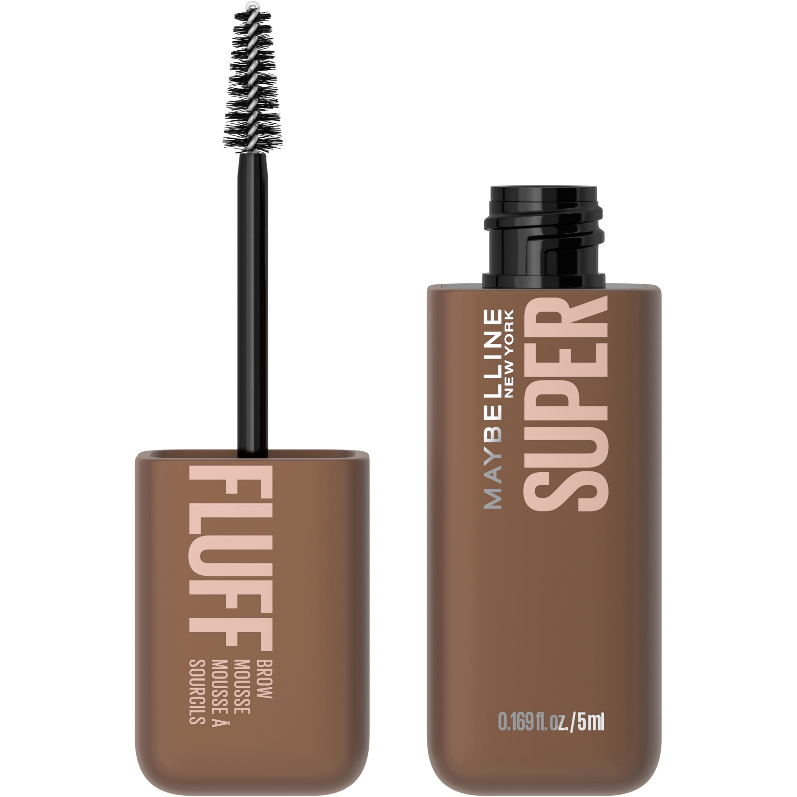 MAYBELLINESuperfluff Volumizing Brow Mousse, All Day Tinted Brow Gel For Soft Full Brows, Soft Brown, 1 Count