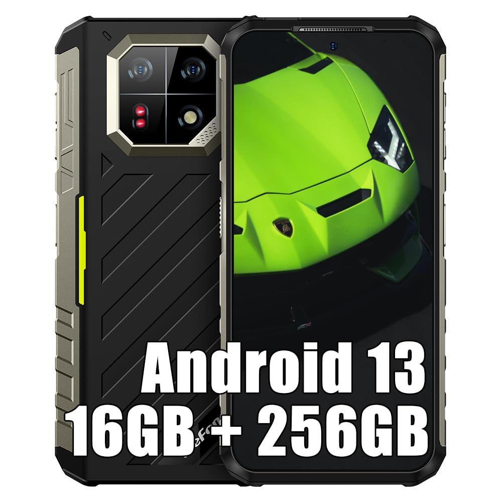 Ulefone Armor 22 Pro 256GB Unlocked Rugged Phone, MTK G96 Android 13 Cell Phone, 64MP+64MP Night Vision Camera, 6.58" FHD+, 6600mAh 33W, Dual SIM 4G Rugged Smartphone Unlocked, NFC GPS OTG FM, Green