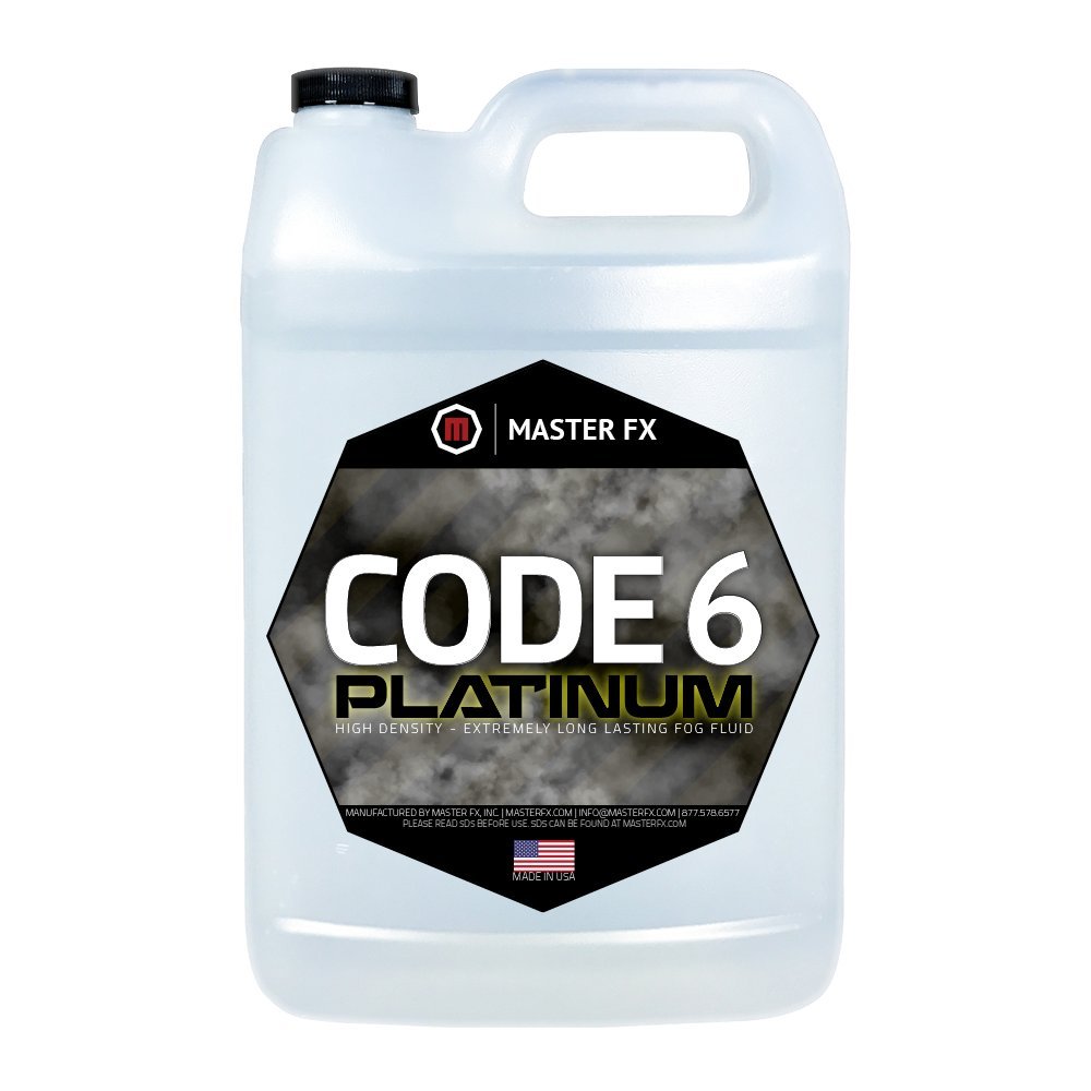 Code 6 Platinum - Extreme High Density - Extremely Long Lasting - HDF Organic Fog Machine Fluid, USA Made, Water Based - 1 Gallon