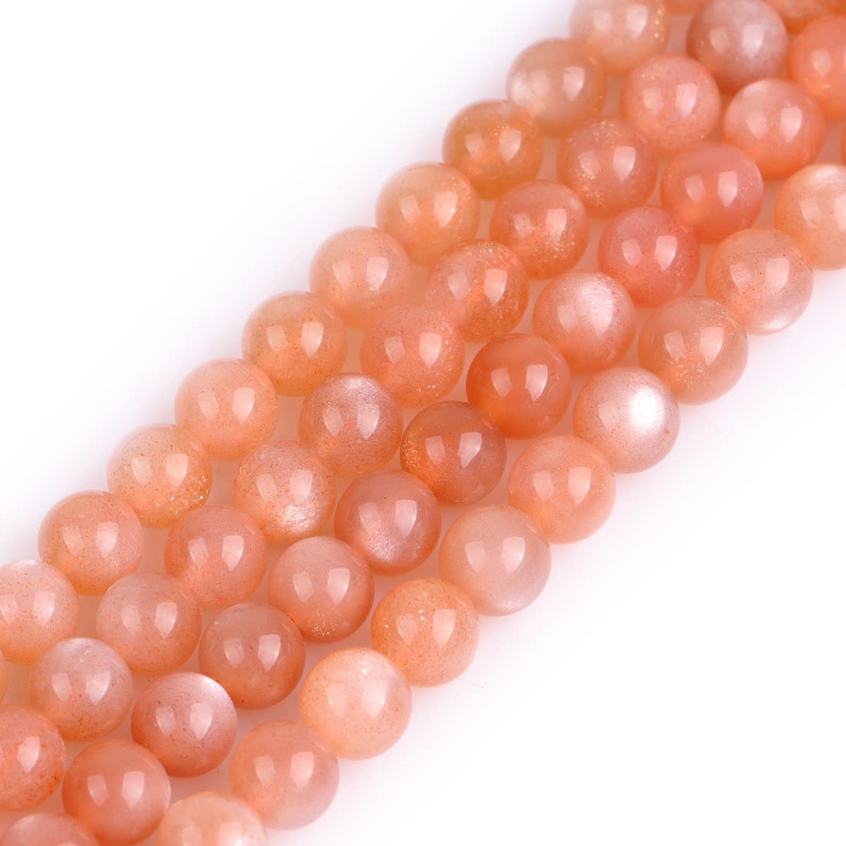 Gem-inside Natural AAA Orange Sunstone Genuine Gemstone Round Beads for Jewelry Making 15 Inches 6MM Orange GM16236