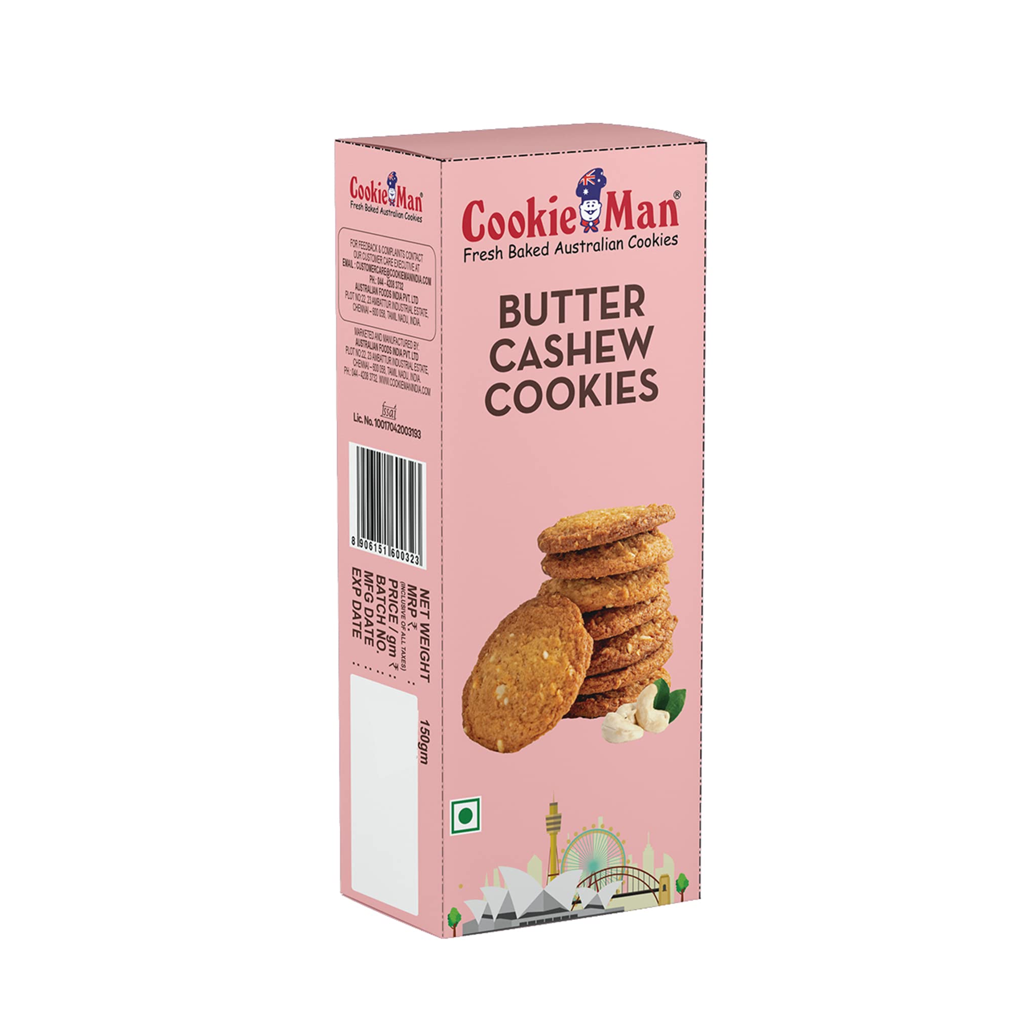 CookieMan Butter Cashew Cookies Biscuits - 150g