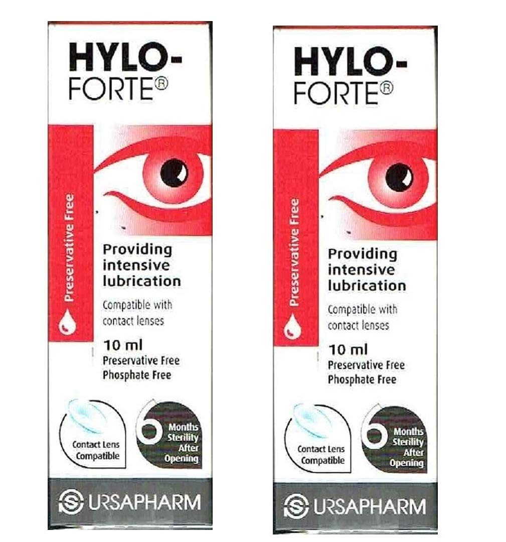 HYLO Forte - Double Pack - Preservative Free Lubricating Eye Drops - for Treatment of Severe and Persistant Dry Eyes - 2x10ml