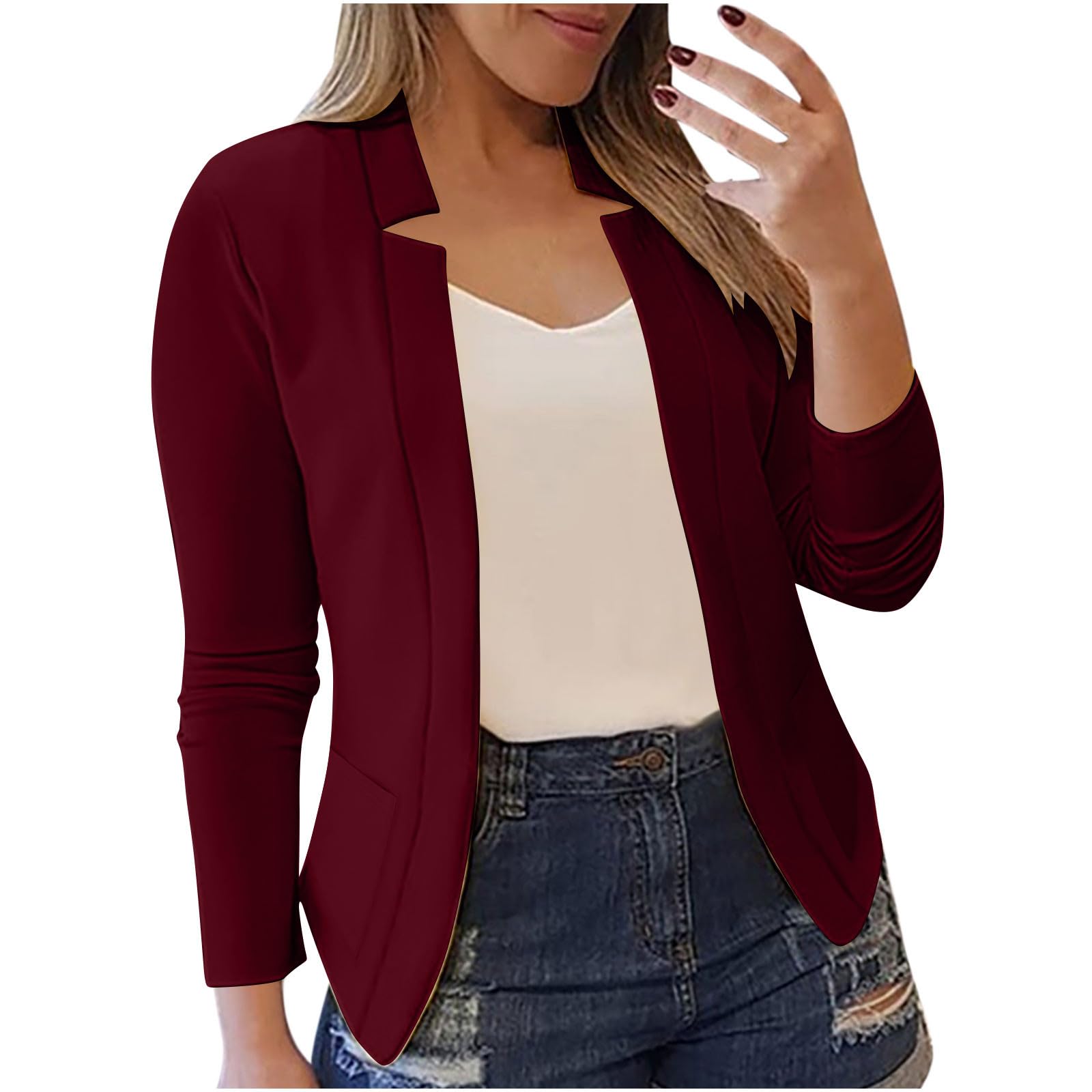 Women Long Sleeve Jacket Jackets Outfits for Women Cardigan Basic Fall Winter Jacket 2024