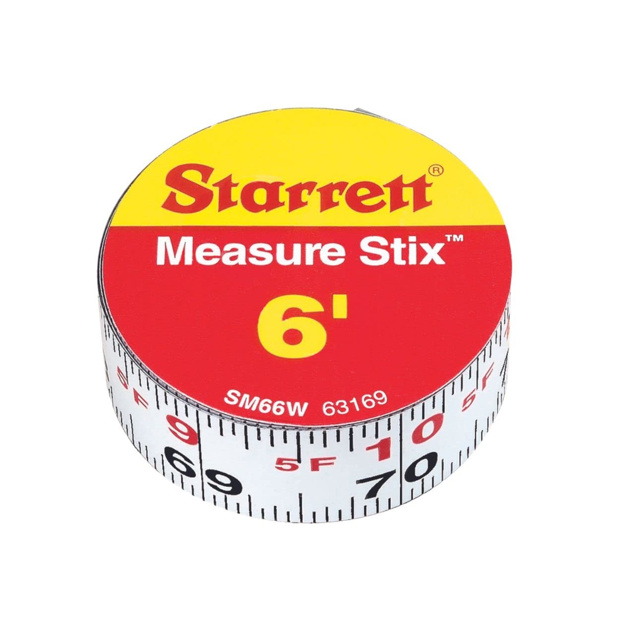 Starrett Tape Measure Stix with Adhesive Backing - Mount to Work Bench, Saw Table, Drafting Table - 3/4" x 6', English Metric, Left-Right Reading - SM66W