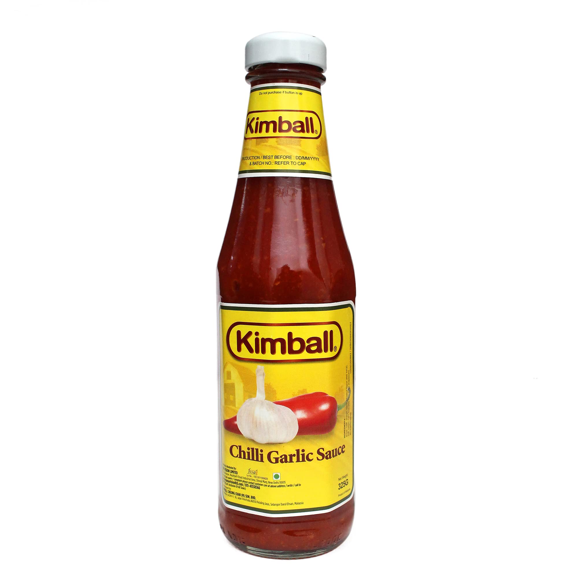 Kimball Chilli Garlic Sauce, 11.46 oz / 325 g, Red & Yellow