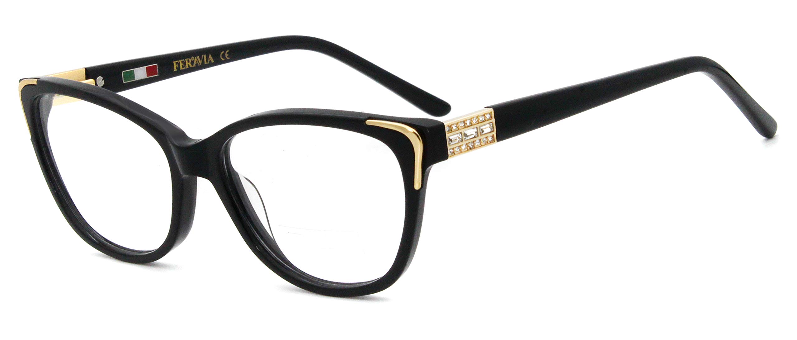 FERAVIAEyeglases Women vintage eyewear design non prescription frames with rhinestone eyeglases