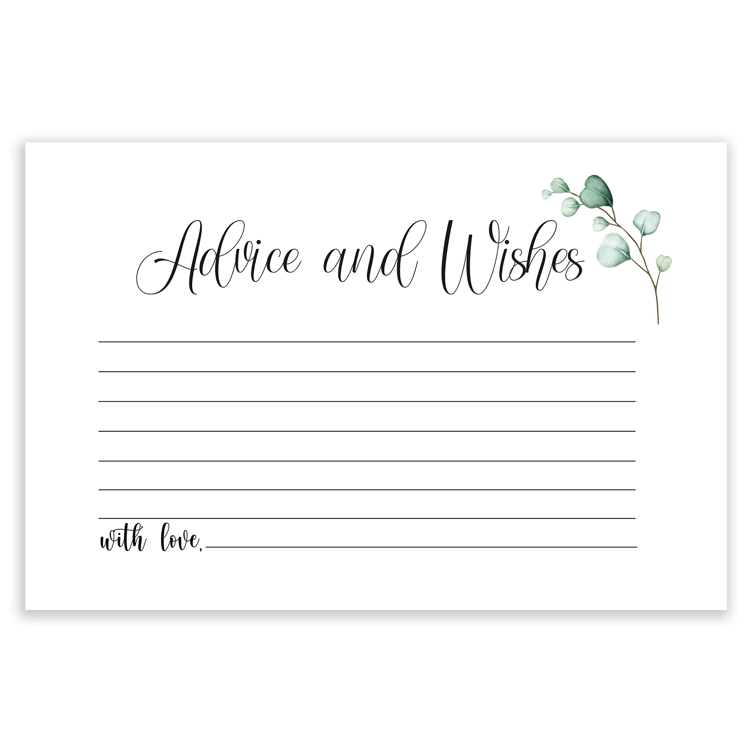 CLEVER SIGNS Watercolor Advice and Wishes Cards, 50 Pack, 4x6, Uncoated, Heavyweight Card Stock, Ideal for Weddings, Wedding Receptions, Bridal Showers, Christmas, other Parties and Celebrations