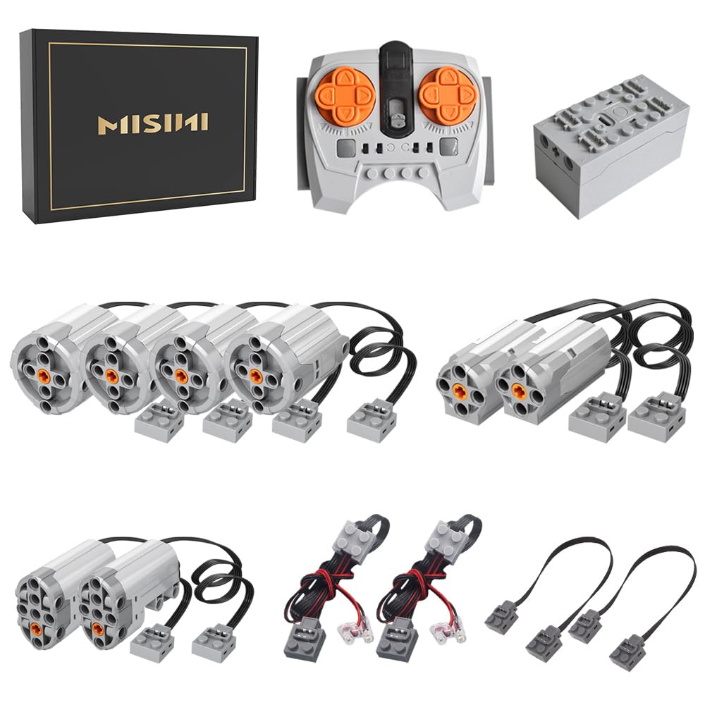 MISINI14 Pieces Of Science and Technology Motor Power Function Kit, Including 8 Motors (XL/Servo/M) Power Pack, Adjustable Speed APP And 2.4G Remote Control